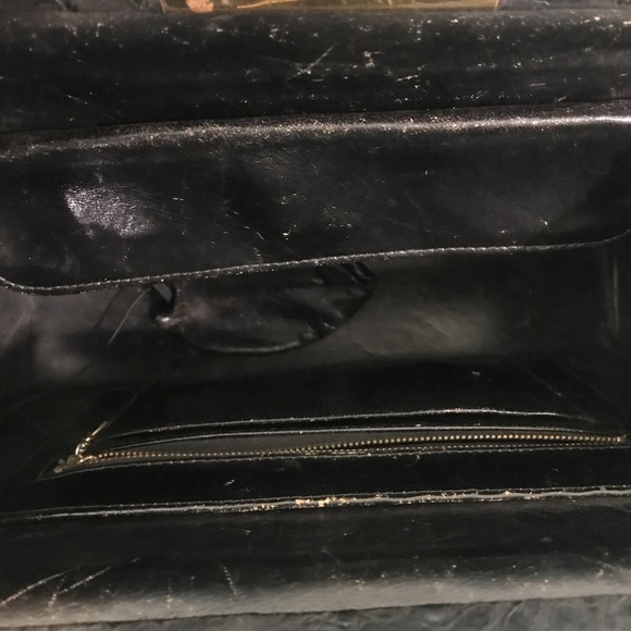 Vintage Alligator Skin Swagger  black Handbag - Picture 11 of 16